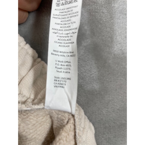 ALO Accolade Sweatpants Women's Size M Ivory Drawstring Waist Joggers - Picture 11 of 11